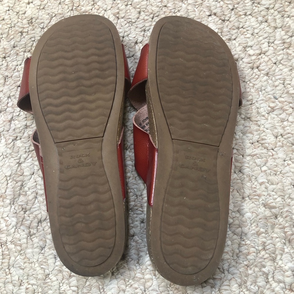 EUC women’s reddish brown crisscross slides size 8.5 - Picture 2 of 6